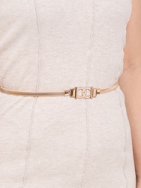 Aurelia Roma – Gold thin metal women's belt with decorative buckle