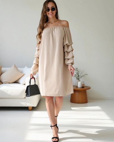 Royalfashion Smooth women's dress a'la Spanish with ruffles