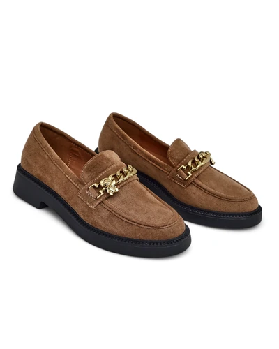 Royalfashion Women's loafers with a gold chain Porrot