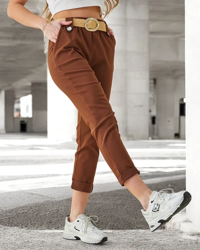 Royalfashion Women's viscose pants with a belt