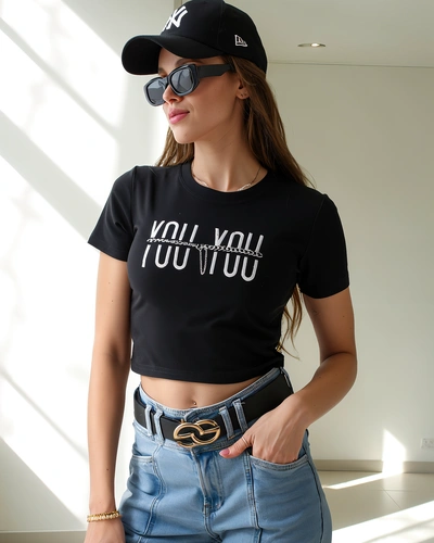 Royalfashion Women's Cotton Crop Top with the inscription