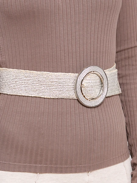 Braided wide women's trouser belt