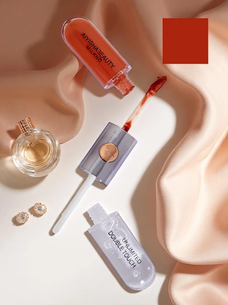 2-in-1 Lipstick and Clear Lip Gloss Carrot Gold