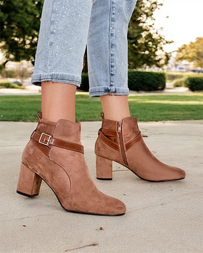 Royalfashion Women's chunky heel ankle boots Eloron