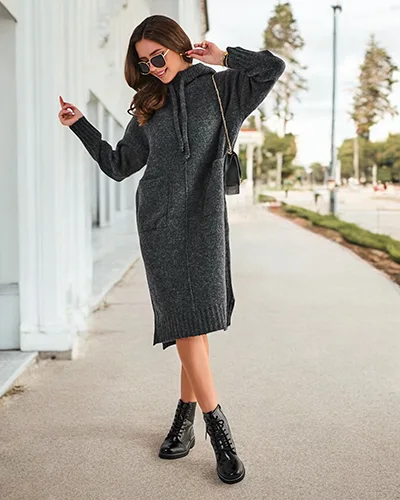 Royalfashion Women's long sweater dress