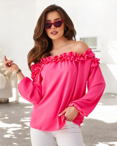 Royalfashion Women's off-the-shoulder blouse with ruffles