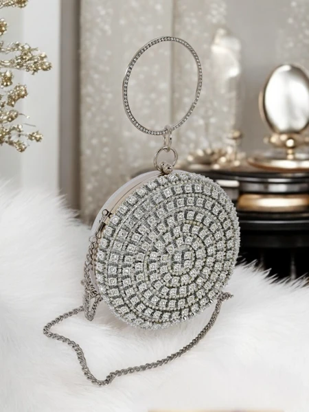 Royalfashion Women's Clutch Bag with Zirconia Elira Noir