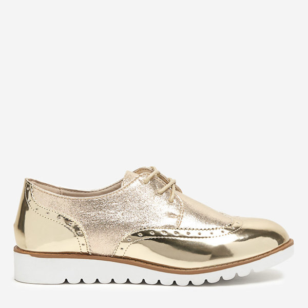 OUTLET Gold women's shoes with brocade silver Retinisa inserts - Footwear