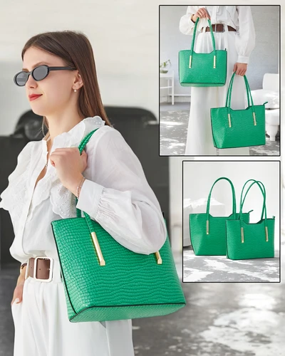 Royalfashion Double patent leather women's handbag with embossing