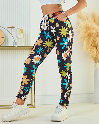 Royalfashion Women's floral fabric pants