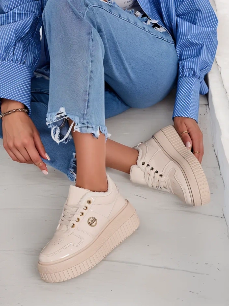 Royalfashion Warmed women's sneakers with fur Rozit