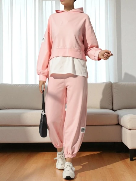 Royalfashion Women's cotton set with a shirt-like insert