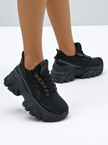 Royalfashion Women's Sport Sneakers with Rhinestones Blysco