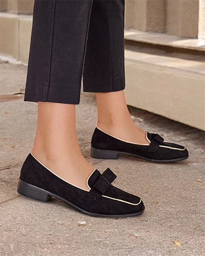 Royalfashion Women's Loafers with Bow Refenni