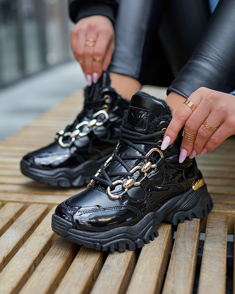Black women's sporty winter boots a'la trappers Mertika - Footwear