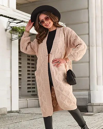 Royalfashion Knitted women's poncho sweater