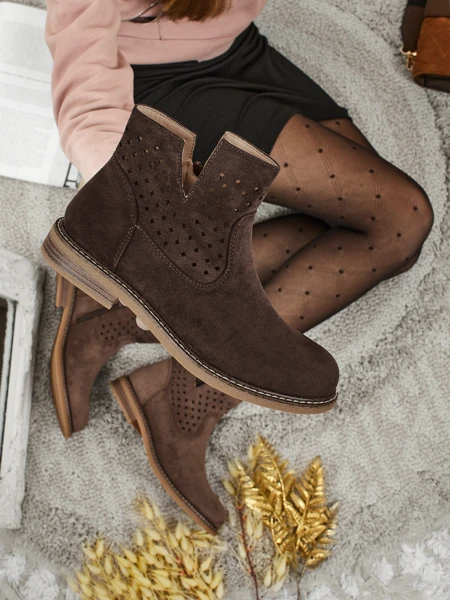 Women's Natural Leather Ankle Boots Rito