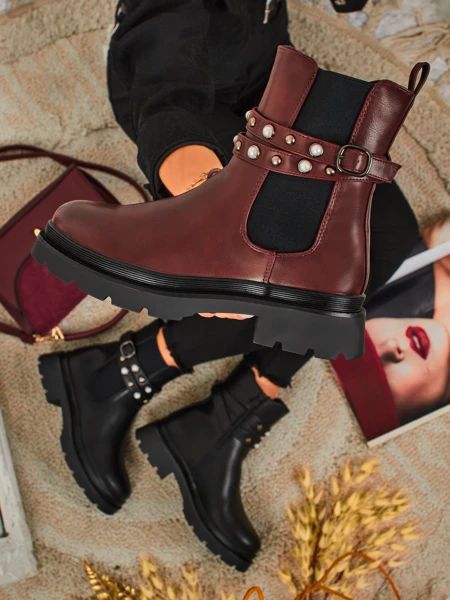 Women's High Eco-Leather Ankle Boots Pearl Mist