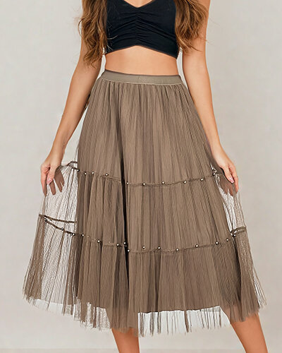 Royalfashion Women's double-sided midi skirt