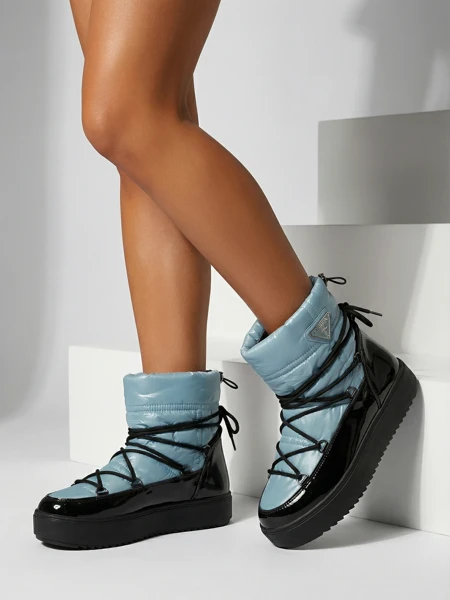 Royalfashion Women's slip-on boots a'la snow boots in blue Vevnose