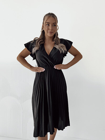 Royalfashion Women's pleated midi dress