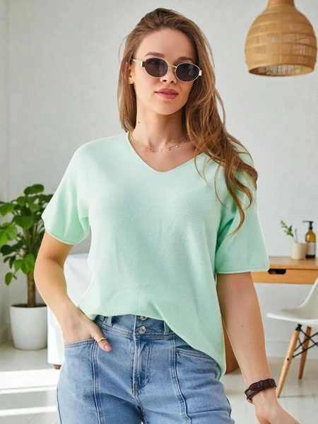 Royalfashion Thin women's sweater with short sleeves