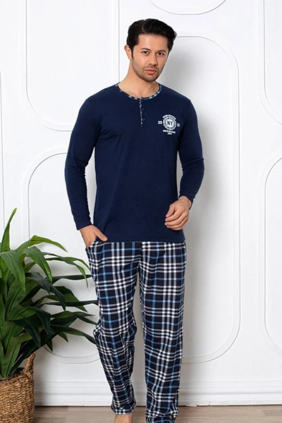 Royalfashion Men's plaid cotton pajamas