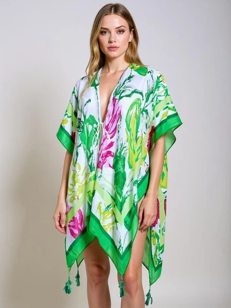 Pareo Calista – Colorful knee-length Royalfashion beach pareo with a V-neck