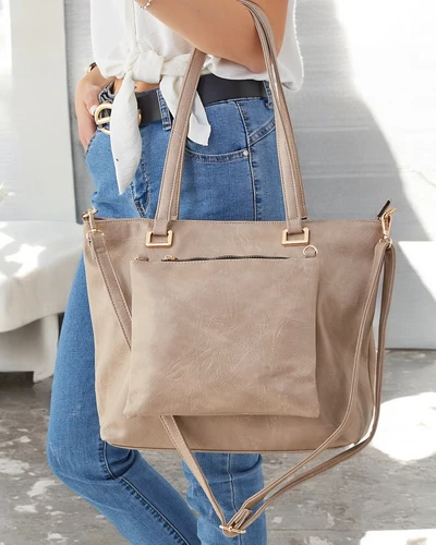 Royalfashion Women's handbag made of eco-leather with a cosmetic bag