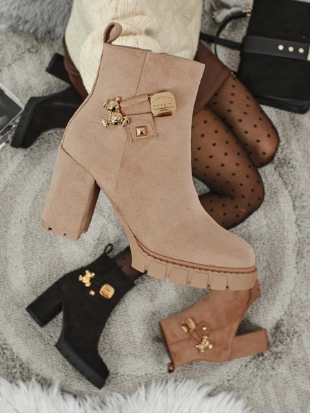 Women's Eco Suede Heeled Ankle Boots Bearr