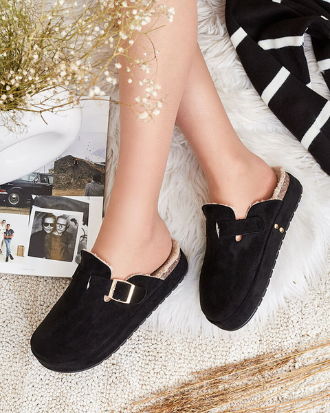 Royalfashion Women's slippers with sheepskin and buckle Kajis