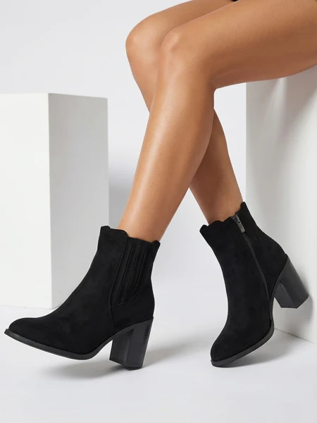 Women's Anell Eco-Suede Ankle Boots with Block Heel