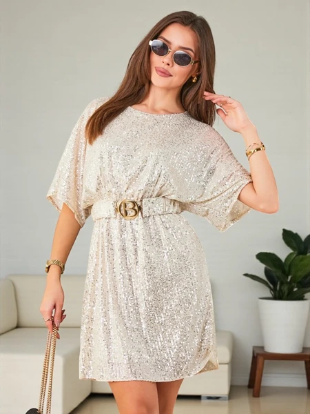Royalfashion Women's dress with sequins