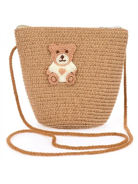 Royalfashion Small children's straw handbag Teddy Straw