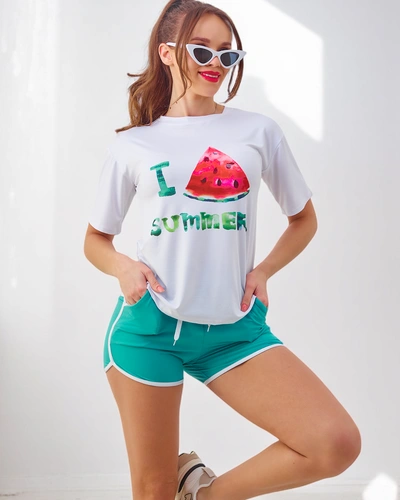 Royalfashion Women's sports set with t-shirt and shorts Watermelon