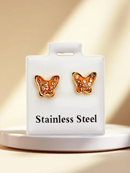 Royalfashion Women's earrings with zircons Butterflies