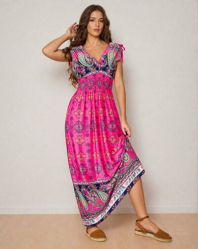 Royalfashion Women's print midi dress