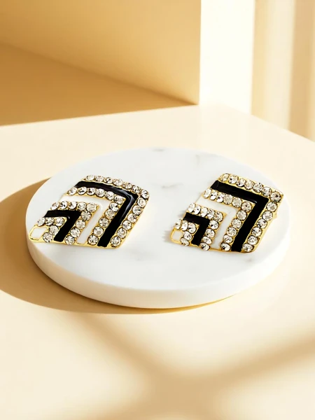 Royalfashion Women's clip-on earrings with cubic zirconia