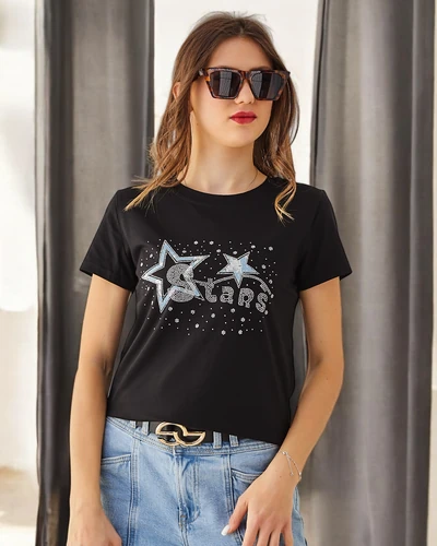 Royalfashion Women's Cotton T-Shirt STARS