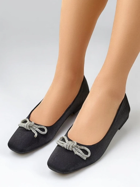 Royalfashion Women's ballerinas with a bow and shine Ofenal