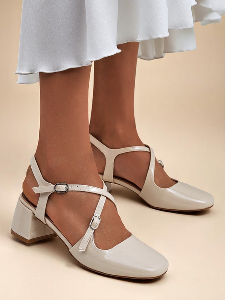 Royal Fashion Women's Lolita Low-Heeled Pumps with Decorative Straps