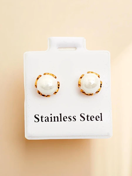 Royalfashion Women's hoop earrings with pearls