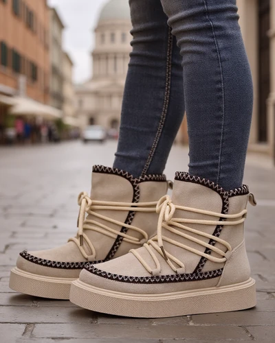 Royalfashion Women's Lace-up Snow Boots Stozi