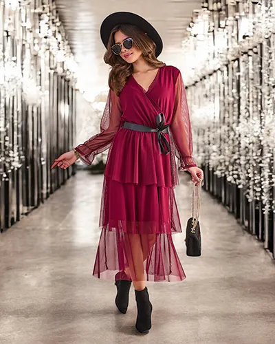 Royalfashion Women's long dress with ruffles