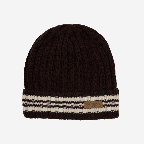Dark brown men's wool blend hat - Accessories