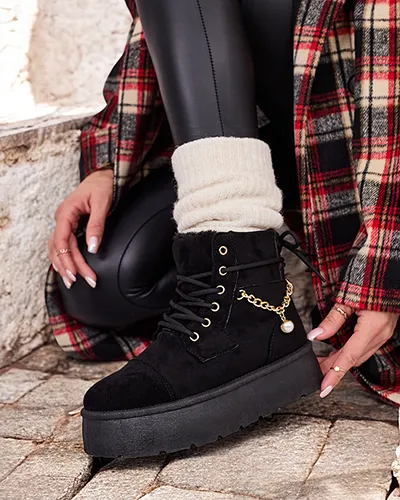 Royalfashion Women's lace-up Woruces boots