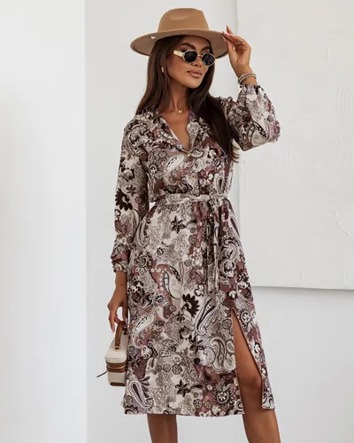 Royalfashion Women's print midi dress