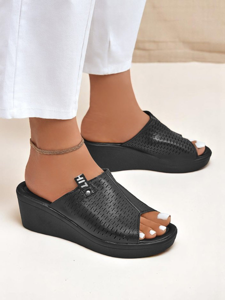 Royalfashion Women's Luna Wedge Heel Mules