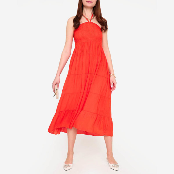 Orange PLUS SIZE midi dress - Clothing
