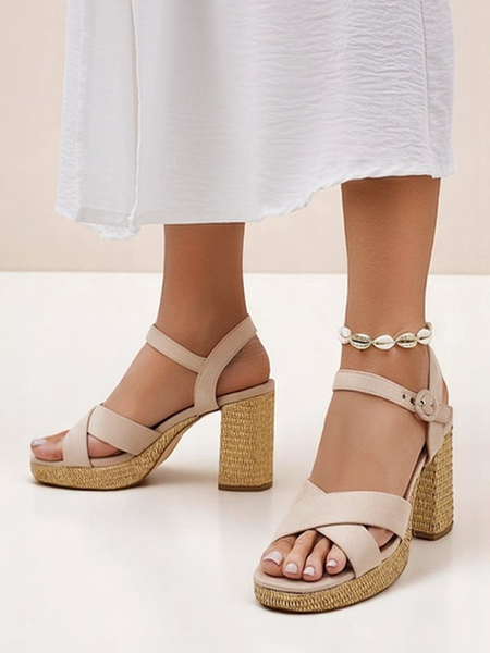 Royalfashion Women's eco-suede block-heel sandals Marina